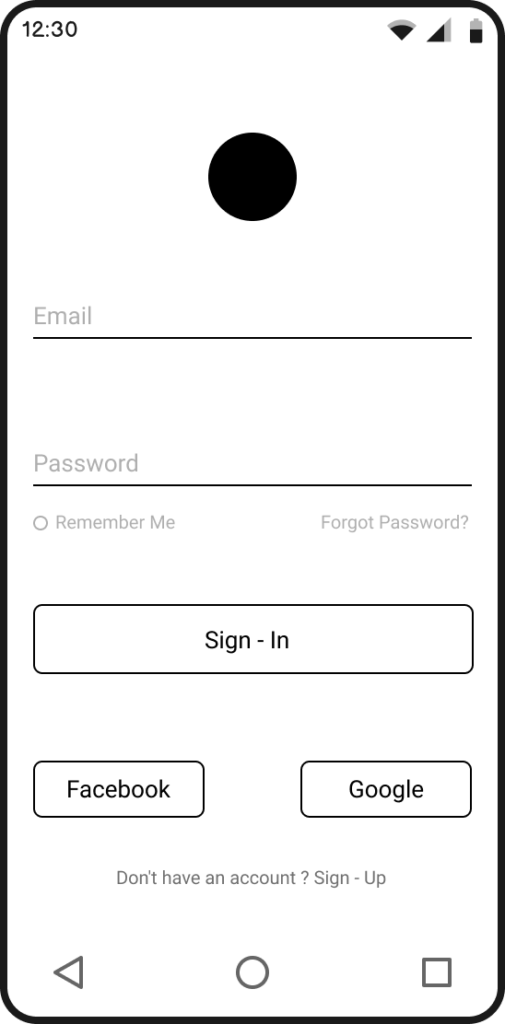 Login screen UI design for the SPADIKAM mobile art marketplace app.